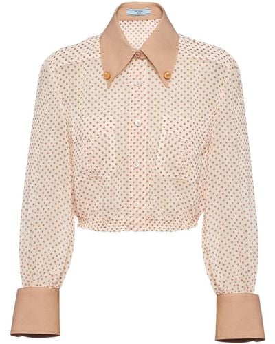 Prada Polka-dot Cotton Shirt - Natural