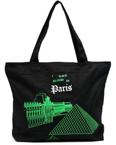 Pleasures Graphic-print Cotton Tote Bag - Green
