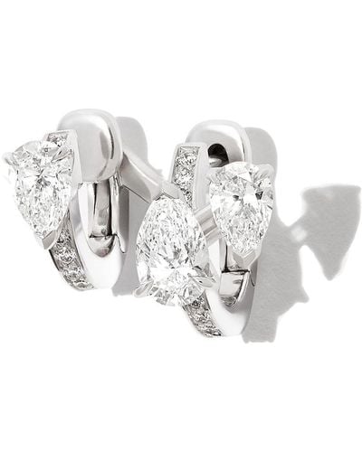 Repossi 18kt White Gold Serti 3 Diamond Cuff Earring