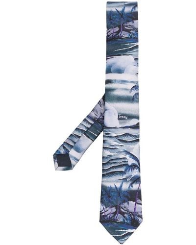 Tommy Hilfiger X Martine Rose Graphic-print Silk Tie - Blue