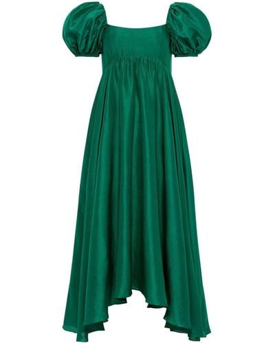 Azeeza Rory Silk Midi Dress - Green