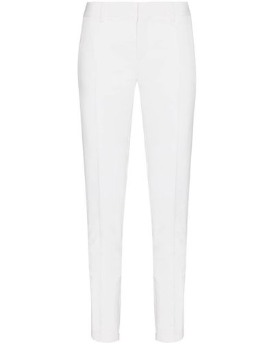 Saint Laurent Pantalones slim con pinzas en el frente - Blanco