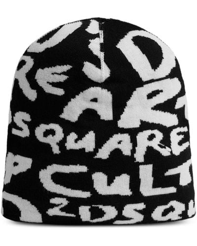 DSquared² Muts Met Intarsia Logo - Zwart