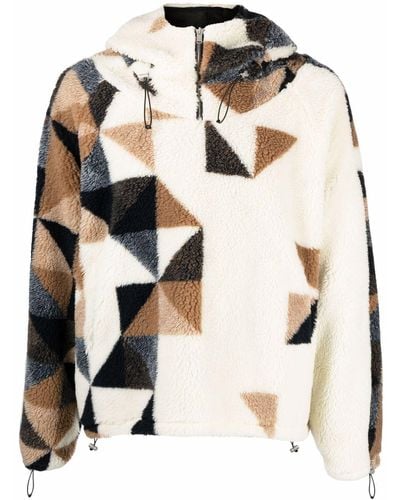 424 Fleece Geometric-detail Sweatshirt - Multicolour