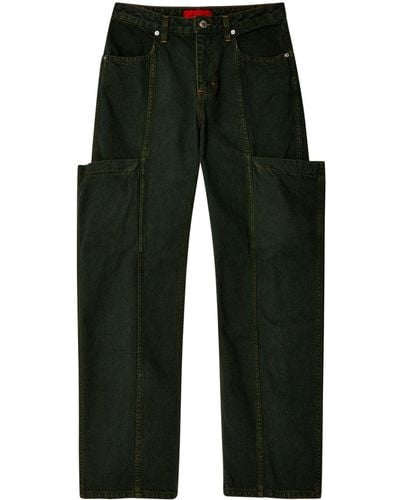 Eckhaus Latta Cargo-pocket Straight-leg Jeans - Black