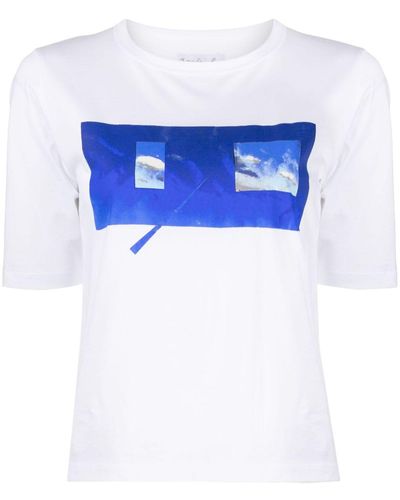 agnès b. Ciel Brando Cotton T-shirt - Blue