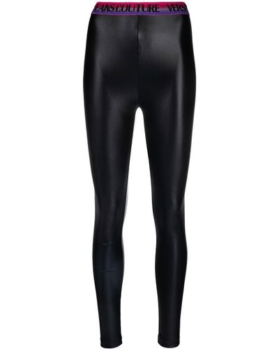 Versace Logo-waistband leggings - Black