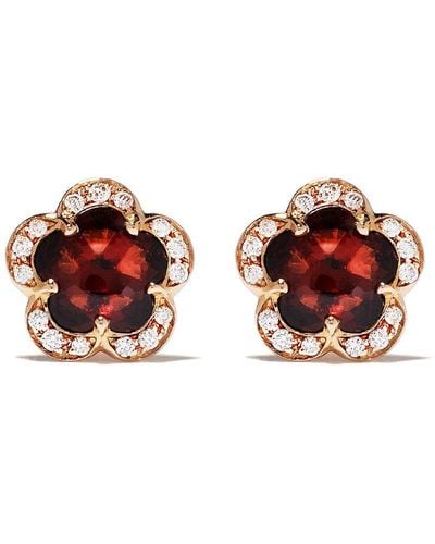 Pasquale Bruni 18kt Rose Gold Diamond Garnet Figlia Dei Fiori Stud Earrings - Red