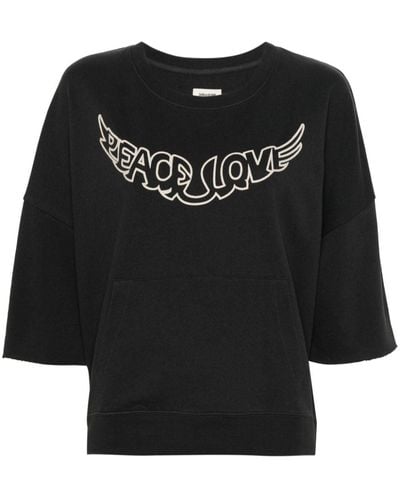 Zadig & Voltaire T-shirt à slogan floqué - Noir