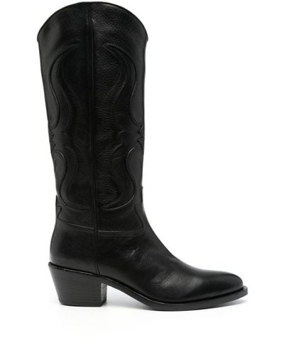 Sartore 55mm Leather Boots - Black