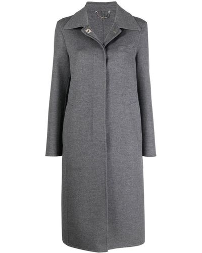 Ferragamo Single-breasted Wool Coat - Gray
