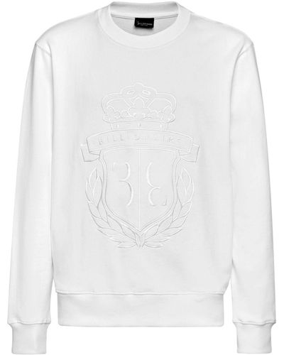Billionaire Logo-embroidered Cotton Sweatshirt - White
