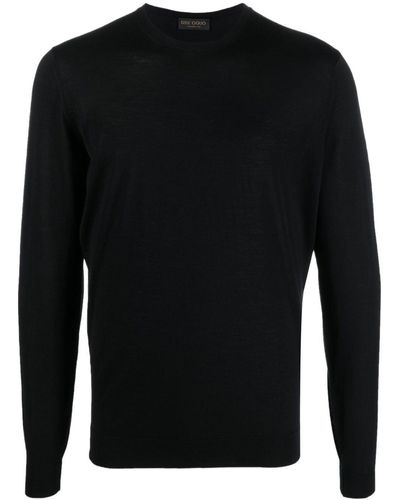 Dell'Oglio Merino-wool Crew-neck Sweater - Black