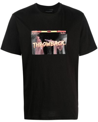 Throwback. Camiseta con logo estampado - Negro