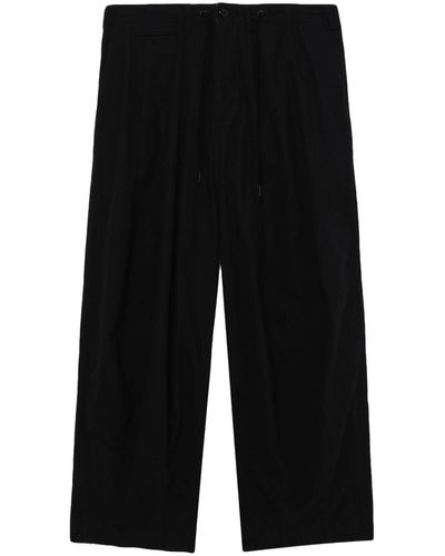 Needles Pantalon en coton à coupe ample - Noir