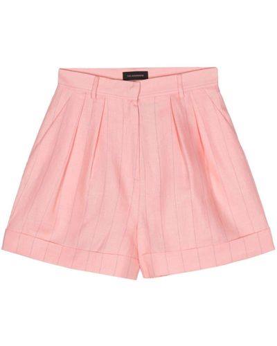 ANDAMANE Rina Pinstriped Tailored Shorts - Pink
