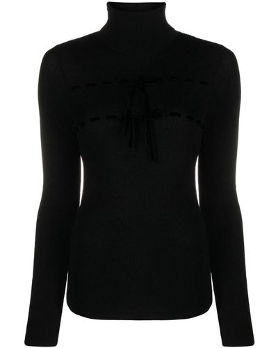 RED Valentino Roll-neck Ribbed Sweater - Black