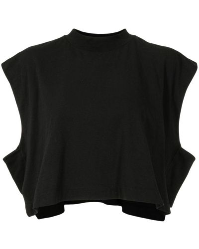 Osklen Cropped-Top im Layering-Look - Schwarz