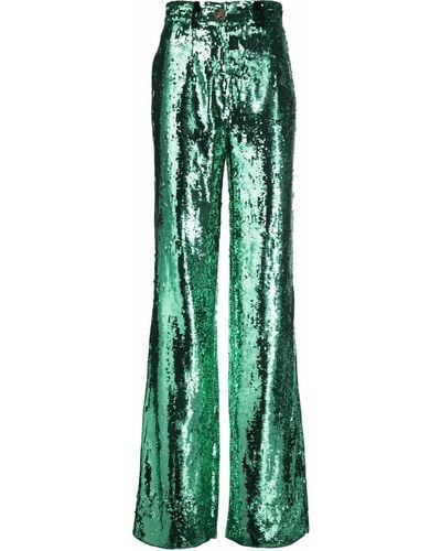 Philipp Plein Sequin-embellished Wide-leg Trousers - Green