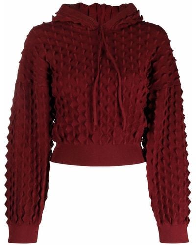 Stella McCartney Knitted Drawstring Hoodie - Red