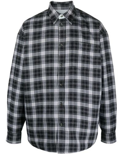 DIESEL S-dewny-double-check-a Shirt Jacket - Grey