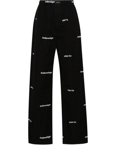Balenciaga Pantalones con logo estampado - Negro