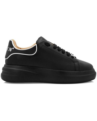 Philipp Plein Lace-up Leather Trainers - Black