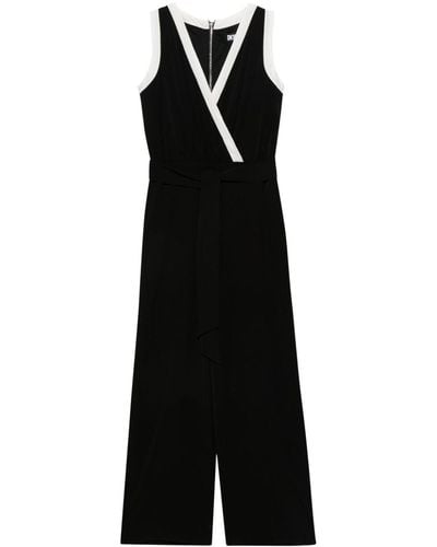 DKNY V-neck Wide-leg Jumpsuit - Black