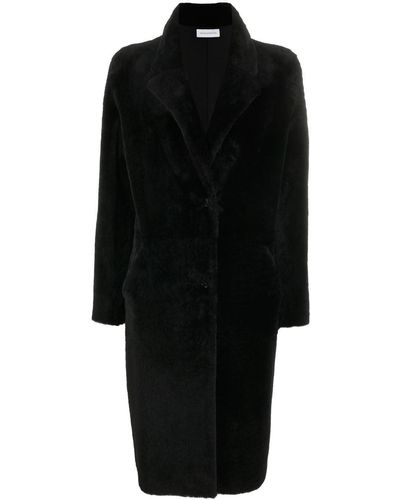 Inès & Maréchal Shearling Oversize Coat - Black