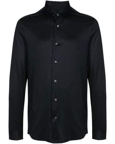 Emporio Armani Popeline Overhemd - Zwart