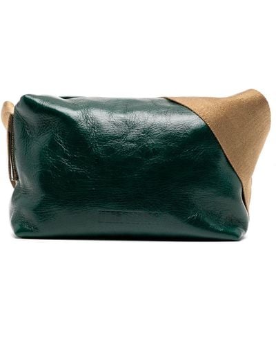 Uma Wang Leather Shoulder Bag - グリーン