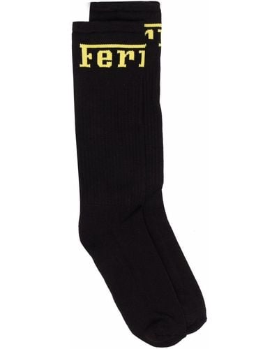 Ferrari Logo-knit Socks - Black
