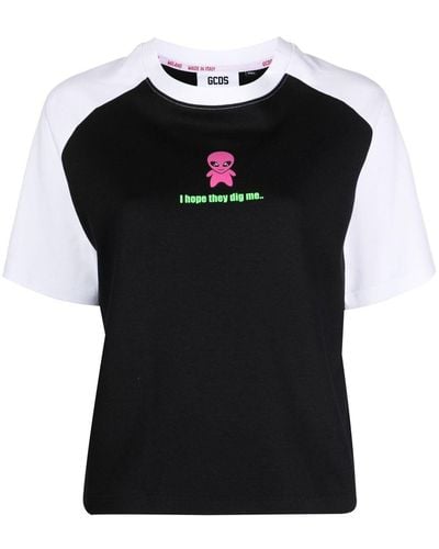 Gcds T-shirt à slogan imprimé - Noir