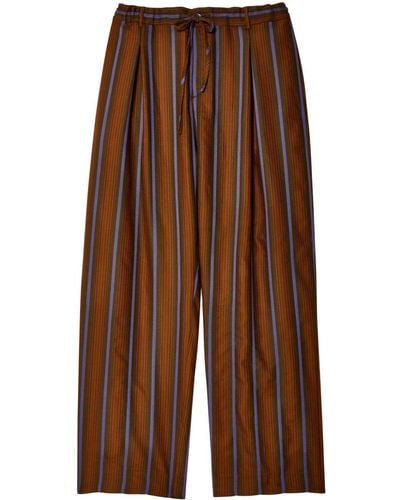 Wales Bonner Chorus Striped Wool Pants - Brown