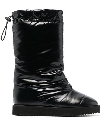Gia Borghini Patent Padded Knee-high Boots - Black