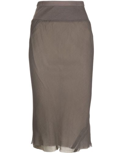 Rick Owens Paneled Pencil Skirt - Gray