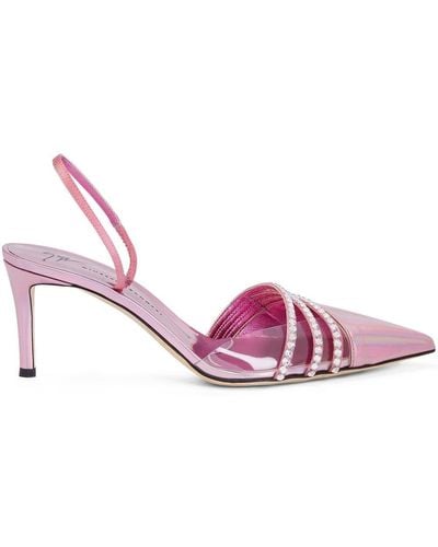Giuseppe Zanotti Claralie Rhinestone-embellished 70mm Court Shoes - Pink