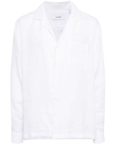 Lardini スプレッドカラー シャツ - ホワイト