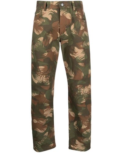 Moschino Graphic-print Cotton Cropped Pants - Green