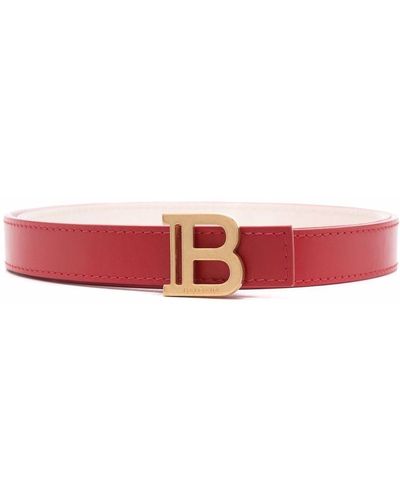 Balmain Cinturón con hebilla del logo B - Rojo