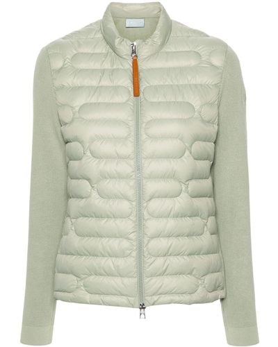 Moncler Logo-patch Quilted-panel Jacket - Green