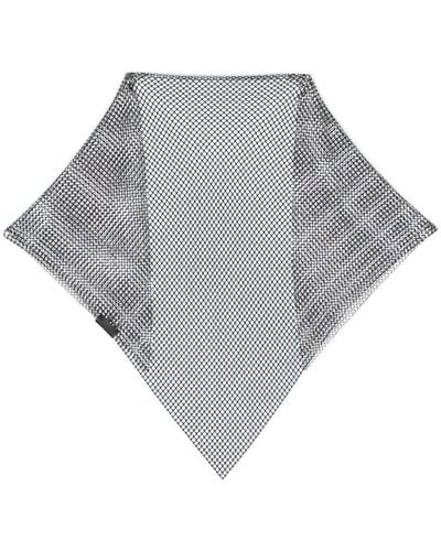 Lanvin Mesh-Schal mit Kristallverzierung - Grau