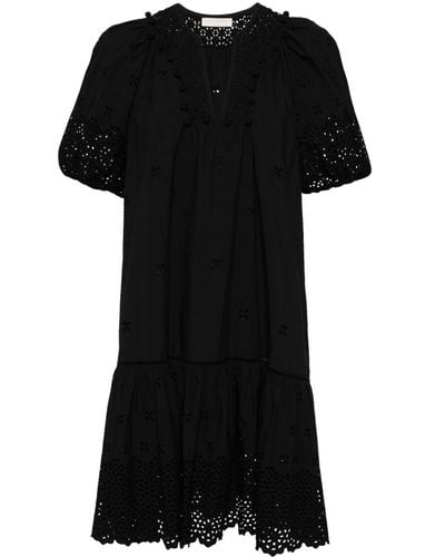 Ulla Johnson Puff-sleeve Mini Dress - Zwart