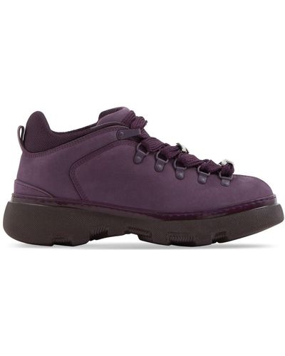 Burberry Nubuck Trek Boots - Purple