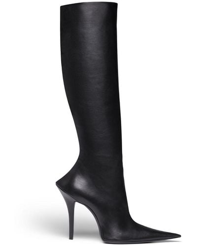 Balenciaga Botas por la rodilla con puntera en punta - Negro