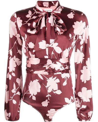 P.A.R.O.S.H. Body Met Bloemenprint - Rood