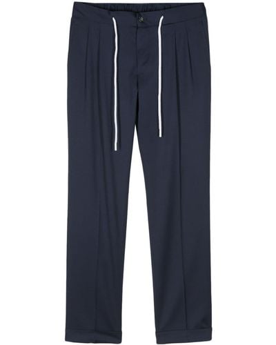 Barba Napoli Roma Drawstring-waist Tailored Pants - Blue