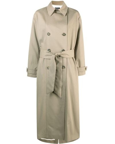 A.P.C. Louise Long Trench Coat - Natural