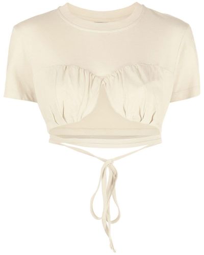 Jacquemus Haut Le T-Shirt Baci à coupe crop - Blanc