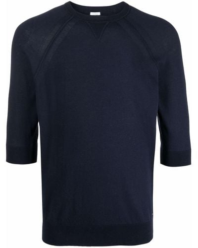 Malo Short-sleeve Knitted Jumper - Blue